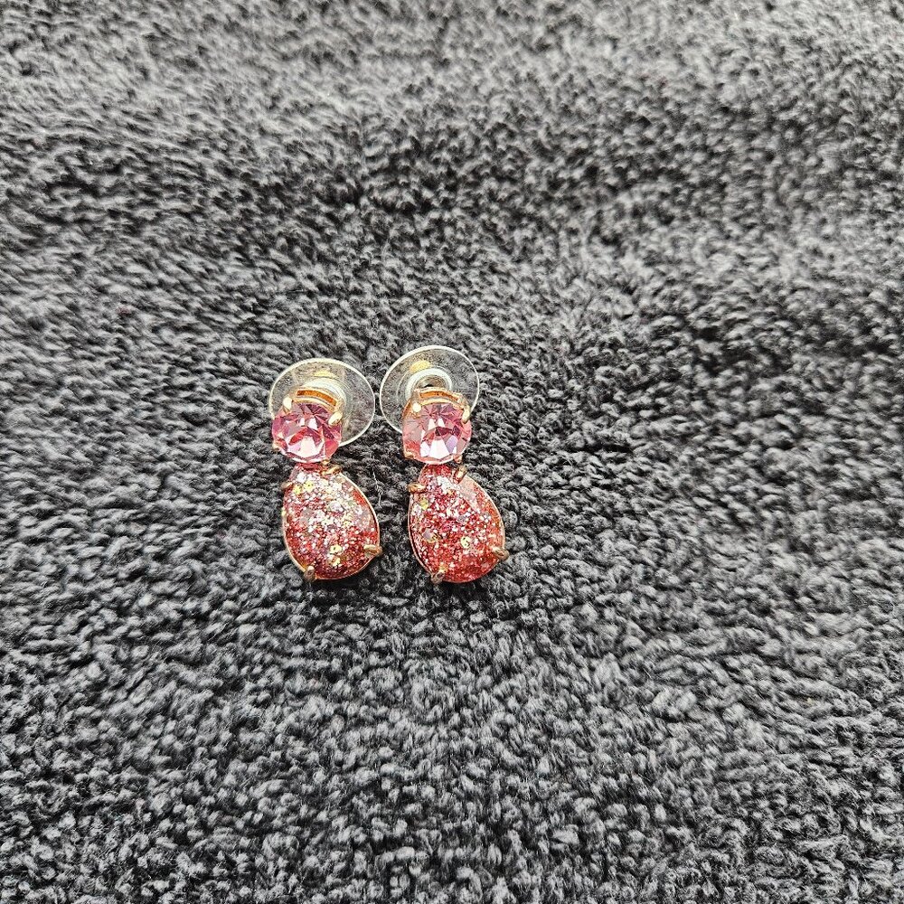 Pink and Rose Gold Sparkle Earrings - Picture 1 of 2